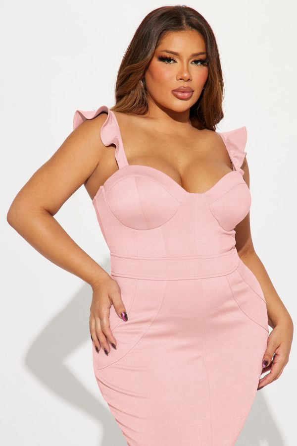 Selena Ruffle Maxi Dress - Blush - Image 5