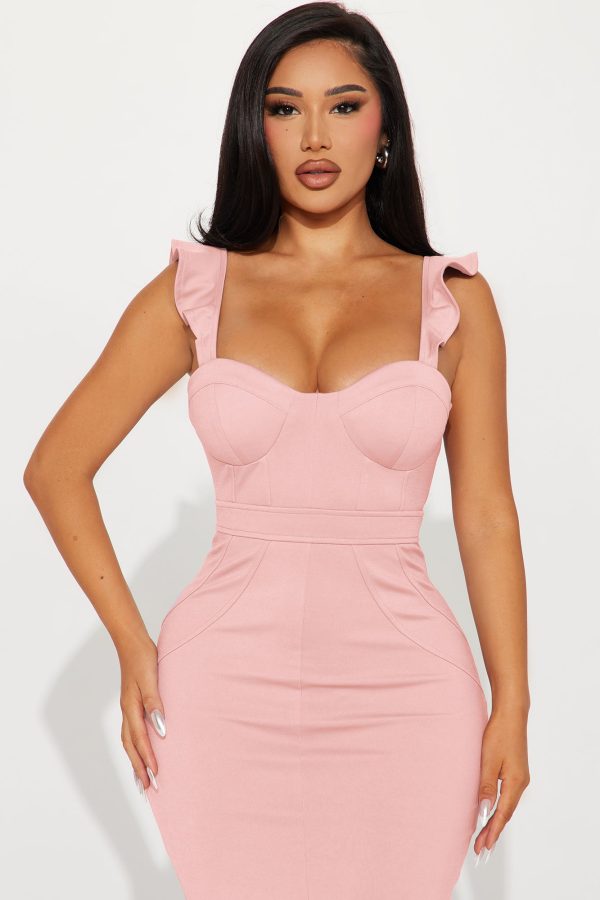 Selena Ruffle Maxi Dress - Blush - Image 2