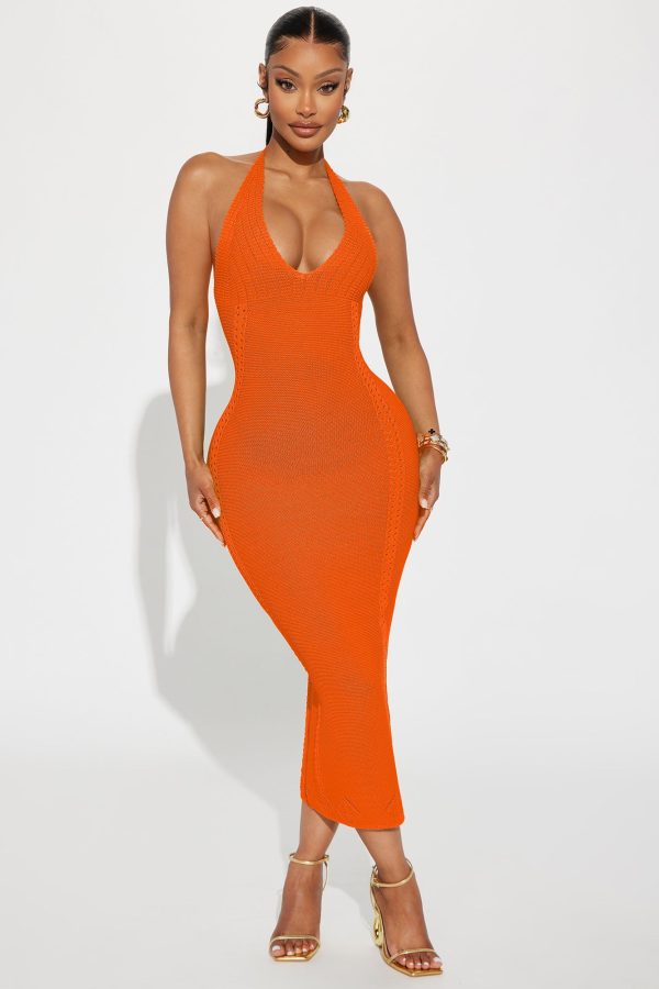 Kelly Knit Maxi Dress - Orange