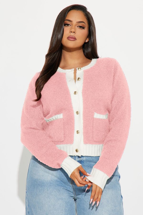 So Classy Cardigan - Pink/combo - Image 5