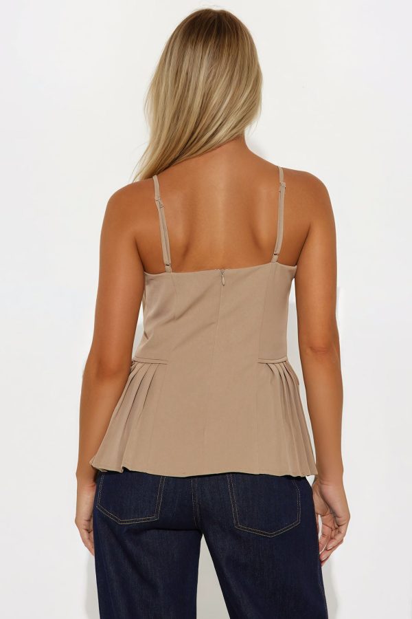 Kora Peplum Top - Khaki - Image 3