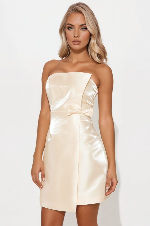 Sending My Love Strapless Mini Dress - Yellow - Image 2