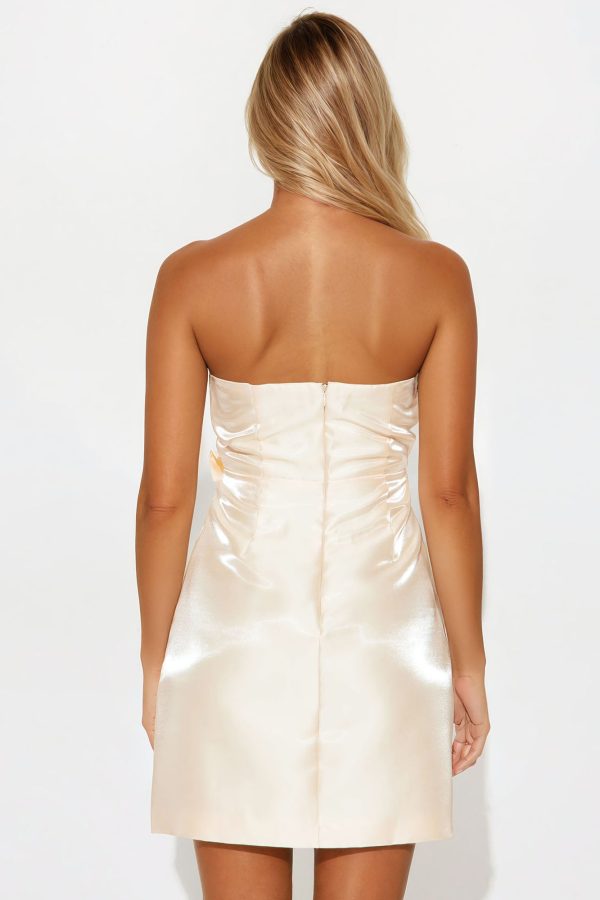 Sending My Love Strapless Mini Dress - Yellow - Image 3