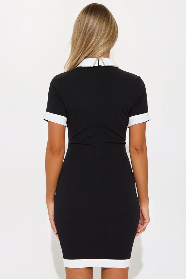 Ready To Work Collared Mini Dress - Black - Image 3