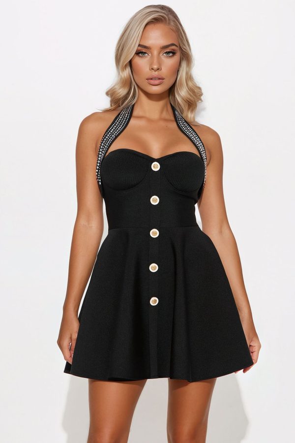 Priscilla Bandage Mini Dress - Black - Image 2
