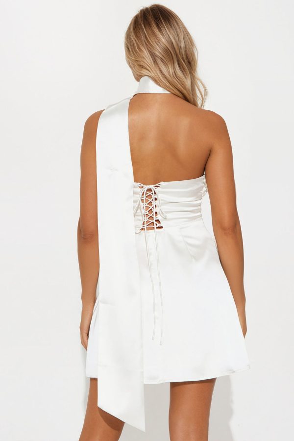 High Maintenance Satin Mini Dress - Ivory - Image 3