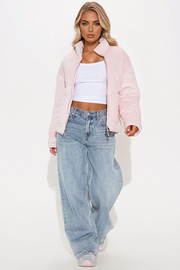 Ski Lift Lightweight Quilted Puffer Jacket - Pink - Image 2