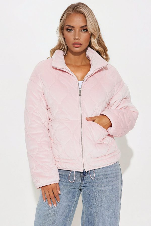 Ski Lift Lightweight Quilted Puffer Jacket - Pink - Image 3