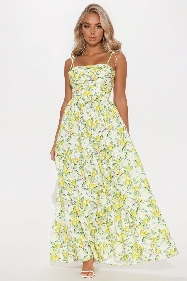 Life Gives You Lemons Maxi Dress - Yellow/combo