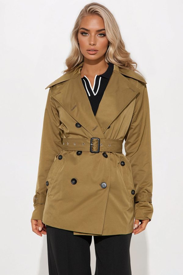 Delilah Belted Trench - Olive - Image 3