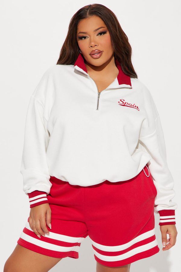 Spain Fleece Short Set - White/combo - Image 4