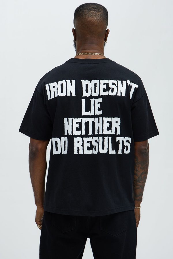 Iron Doesn't Lie Short Sleeve Boxy Tee - Black