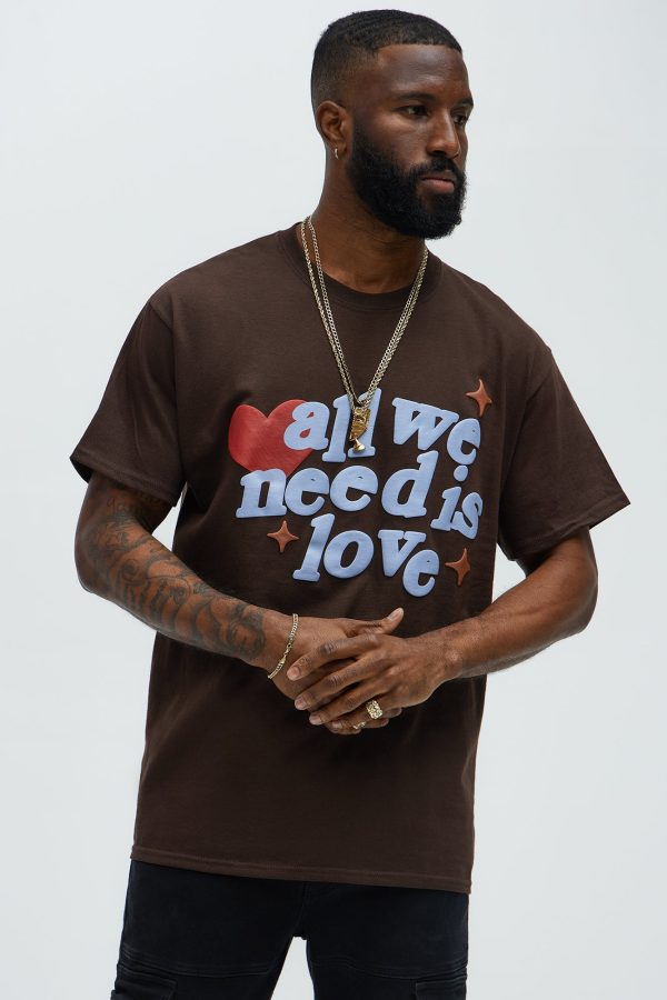 All We Need Is Love Short Sleeve Tee - Chocolate