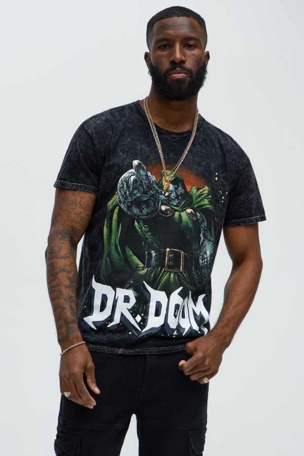 Marvel Dr. Doom Short Sleeve Boxy Tee - Black Wash