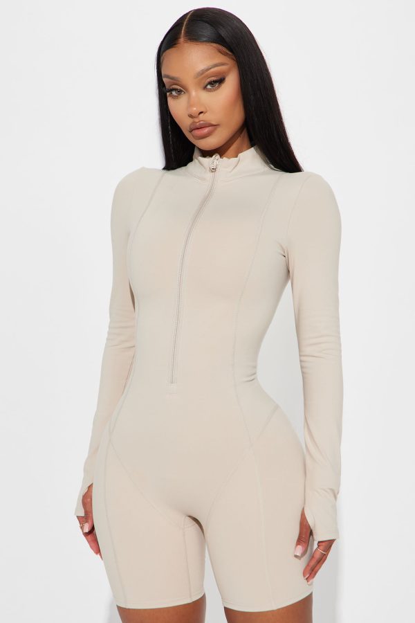 Trail Trek Super Soft Active Romper - Light Taupe - Image 3