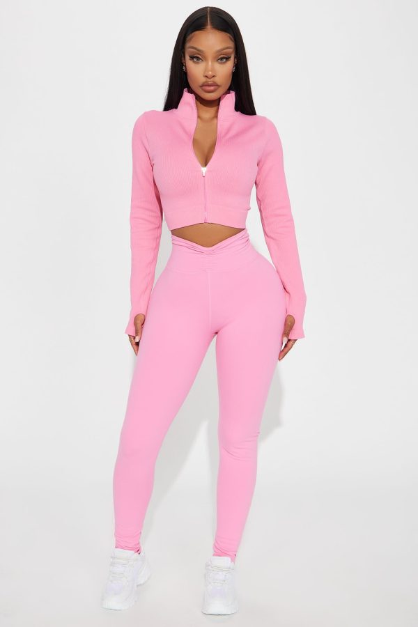 Effortless Ribbed Jacket - Bubblegum Pink - Image 2