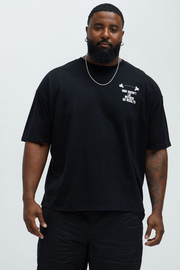 Iron Doesn't Lie Short Sleeve Boxy Tee - Black - Image 6