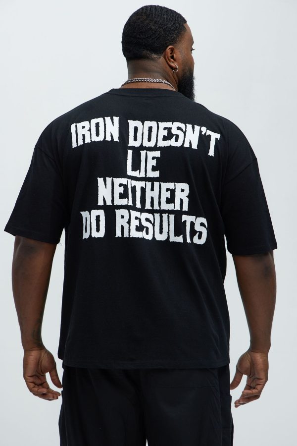 Iron Doesn't Lie Short Sleeve Boxy Tee - Black - Image 5