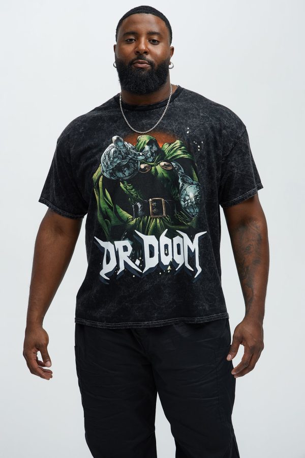 Marvel Dr. Doom Short Sleeve Boxy Tee - Black Wash - Image 5