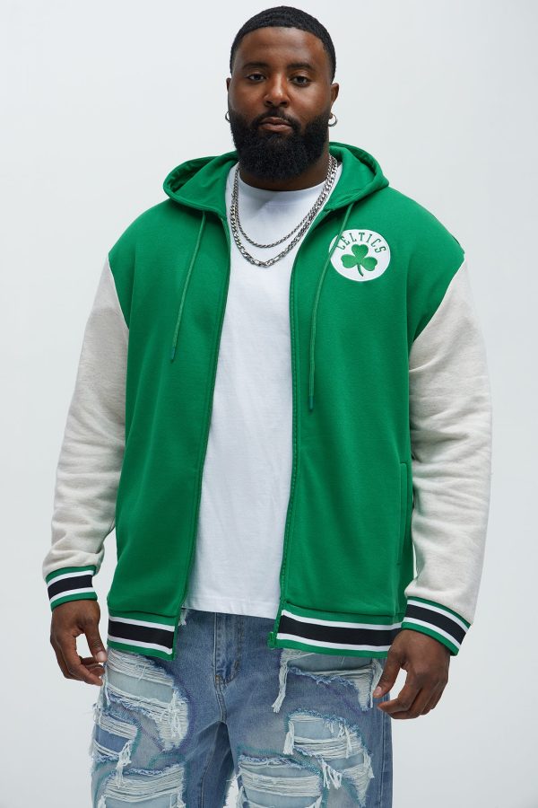 Celtics Above The Rim Zip Up Hoodie - Kelly Green - Image 3