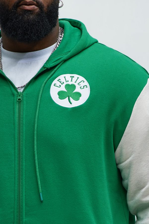 Celtics Above The Rim Zip Up Hoodie - Kelly Green - Image 4