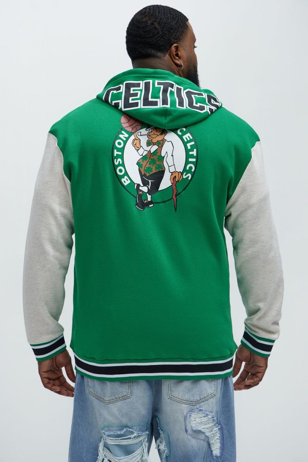 Celtics Above The Rim Zip Up Hoodie - Kelly Green - Image 5