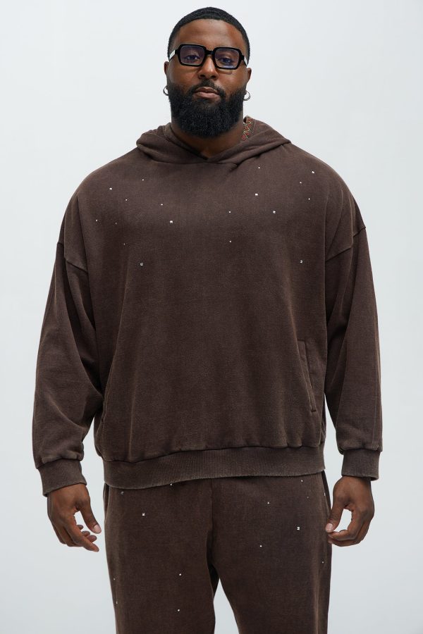 Star Studded Hoodie - Brown