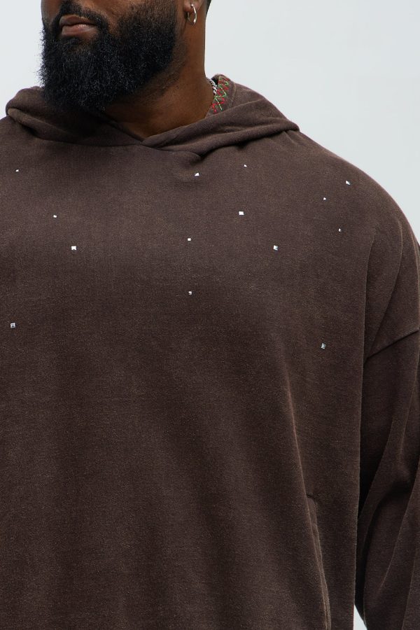 Star Studded Hoodie - Brown - Image 3