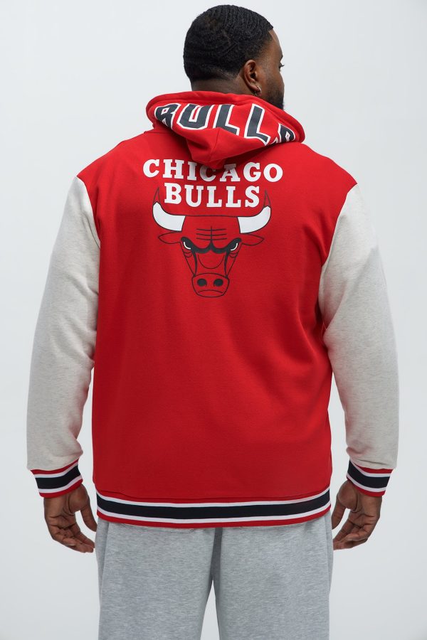 Bulls Above The Rim Zip Up Hoodie - Red - Image 5