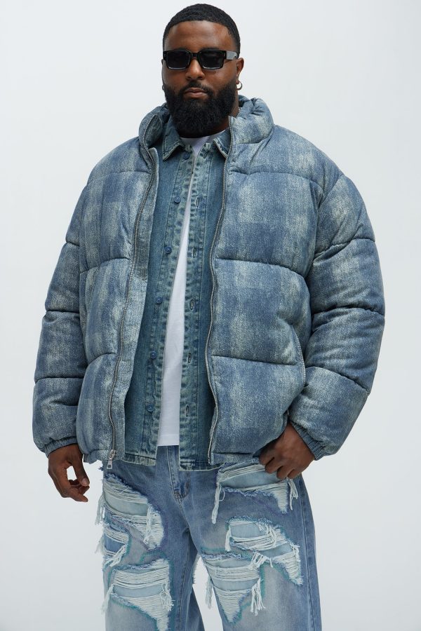 Inwood Printed Denim Puffer - Blue/combo - Image 3
