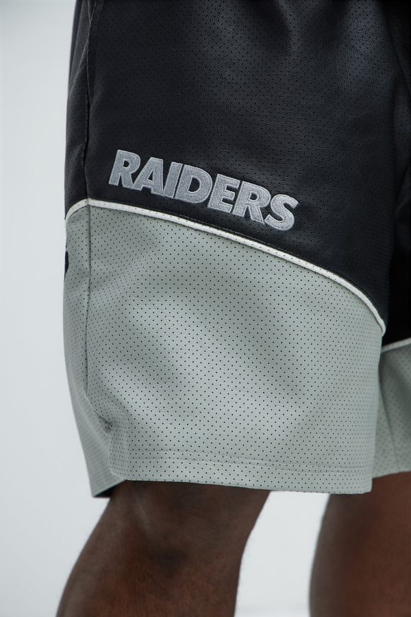 Raiders Up And Down The Court Faux Leather Shorts - Black - Image 4
