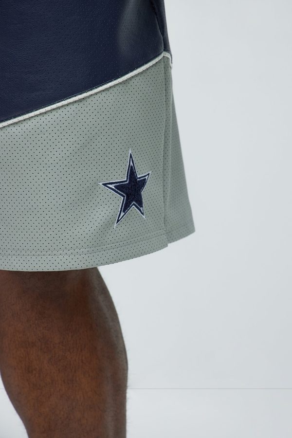 Cowboys Up And Down The Court Faux Leather Shorts - Navy - Image 4