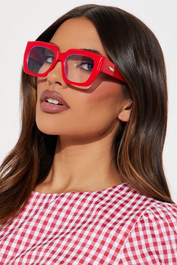 Executive Meeting Blue Light Glasses - Red