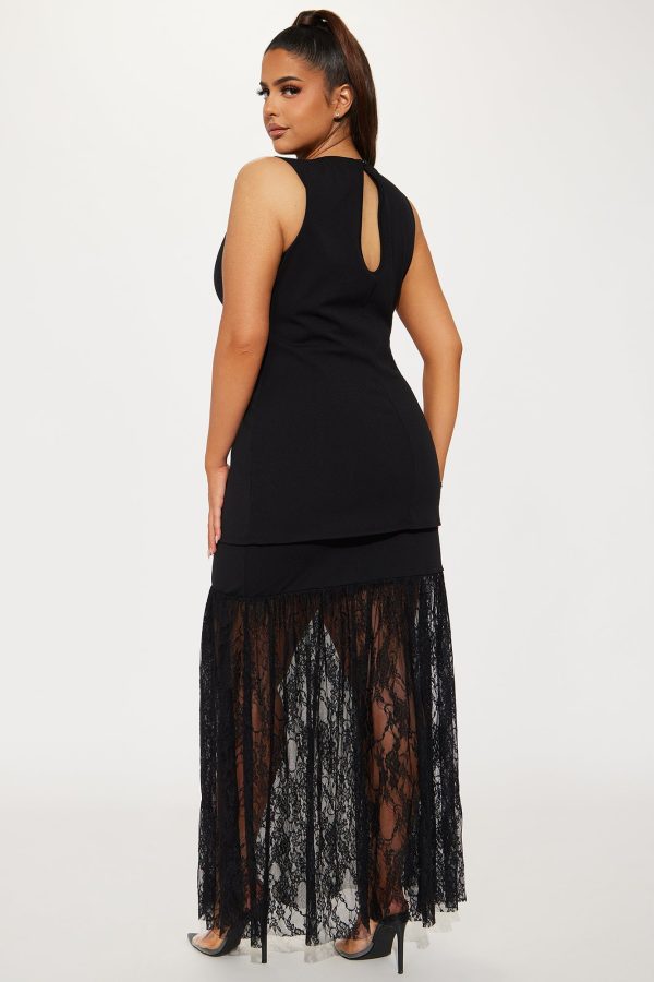 Veronica High Neck Maxi Dress - Black - Image 6