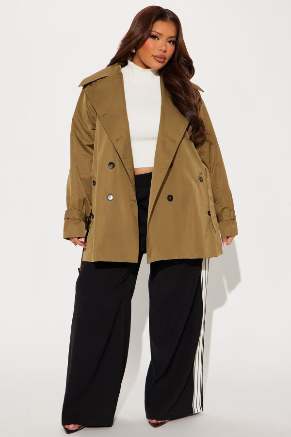 Delilah Belted Trench - Olive - Image 6