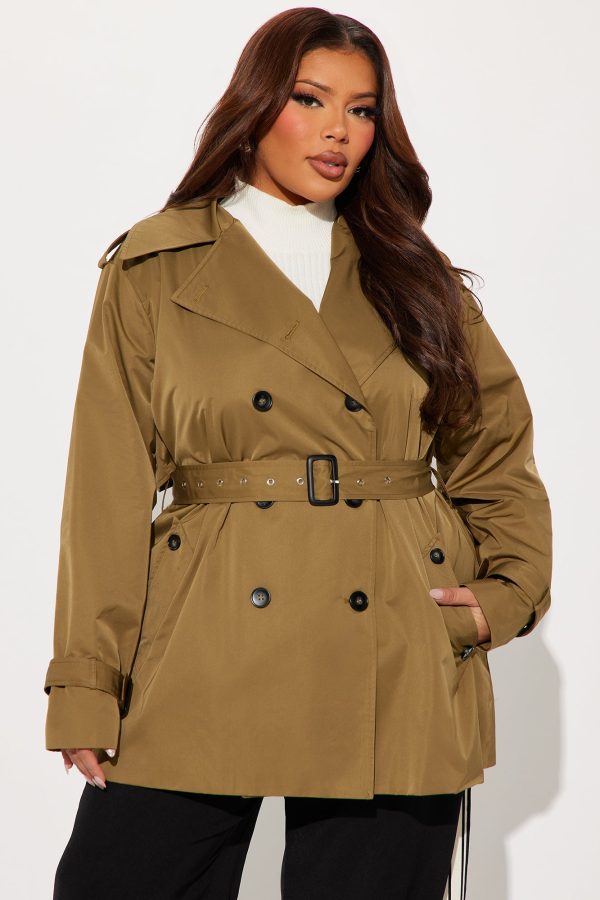 Delilah Belted Trench - Olive - Image 5