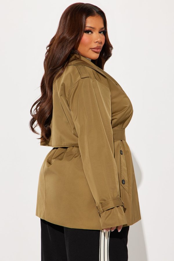 Delilah Belted Trench - Olive - Image 7