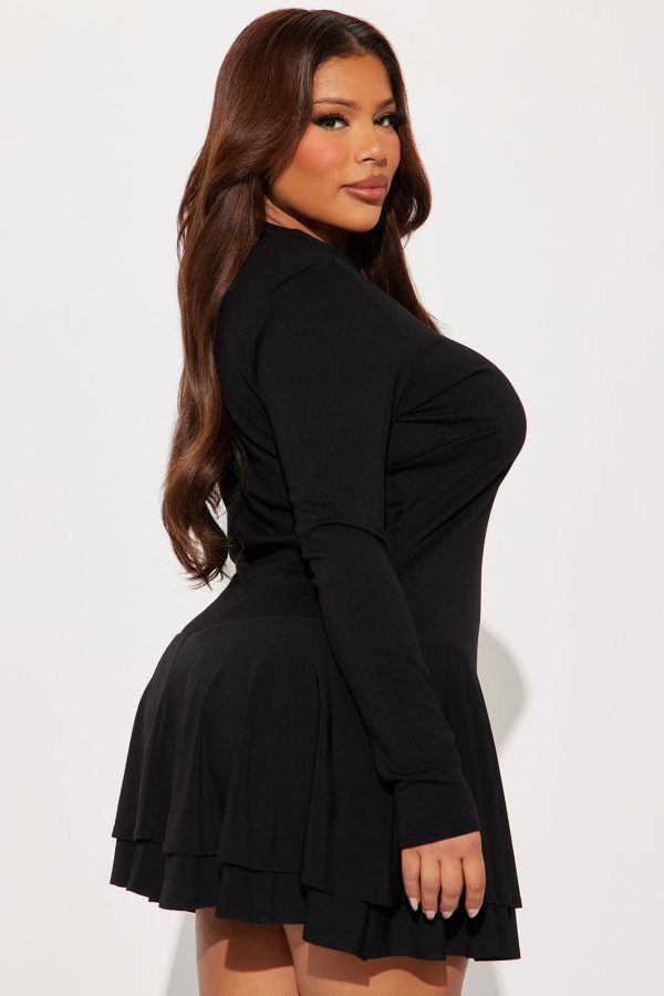 Alice Asymmetrical Micro Mini Dress - Black - Image 6