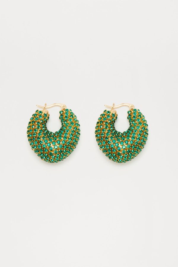Maybell Hoop Earrings - Gold/Green