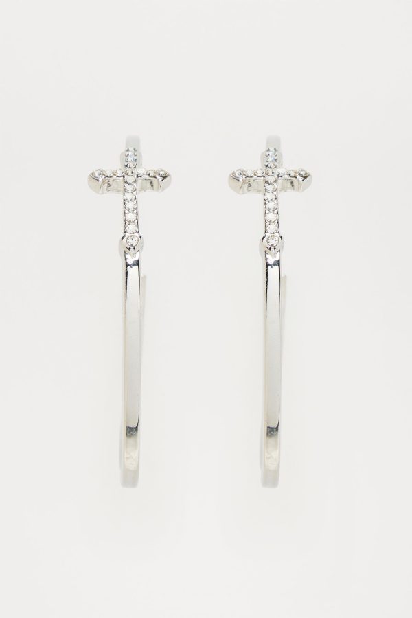 Holy Spirit Hoop Earrings - Silver