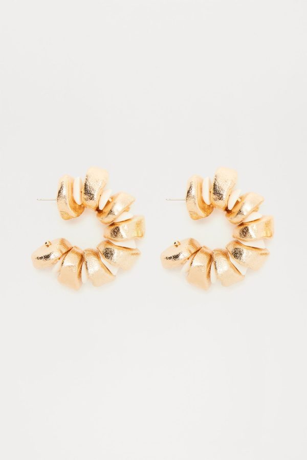 Morocco Mami Hoop Earrings - White/Gold