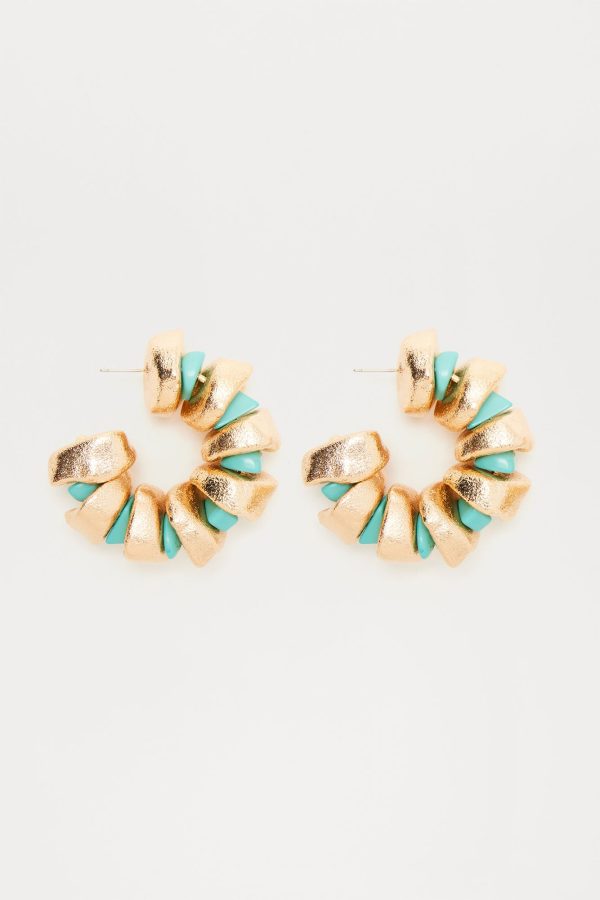Morocco Mami Hoop Earrings - Turquoise/combo