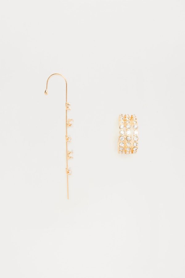 Saffron 2 Piece Ear Cuff Set - Gold/Clear