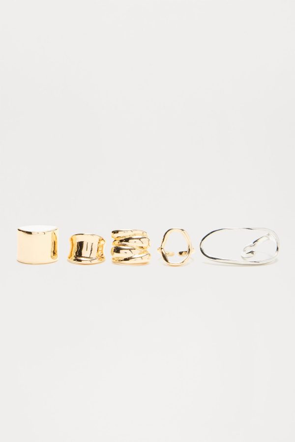 Jenny 5 Piece Ring Set - Gold/combo