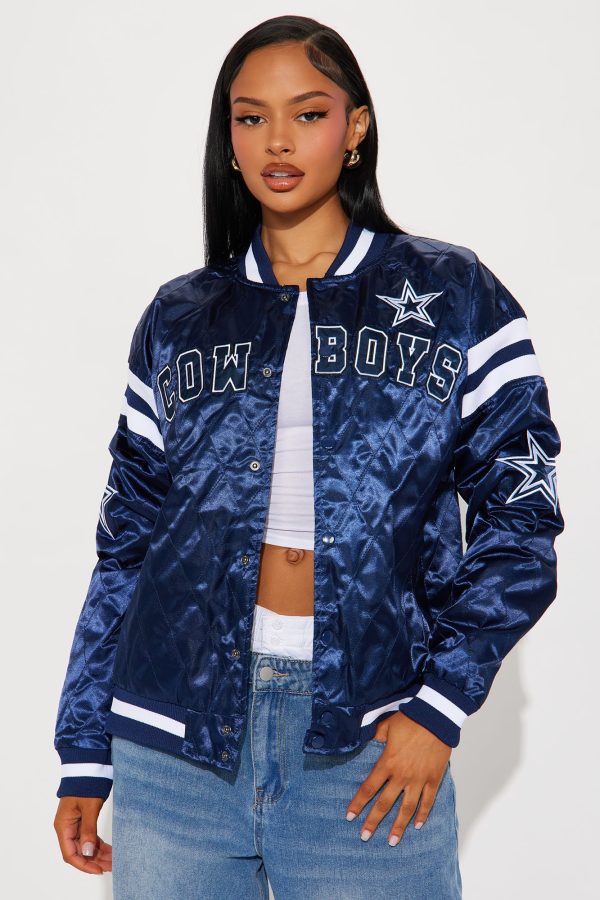 Dallas Cowboys Quilted Bomber Jacket - Navy