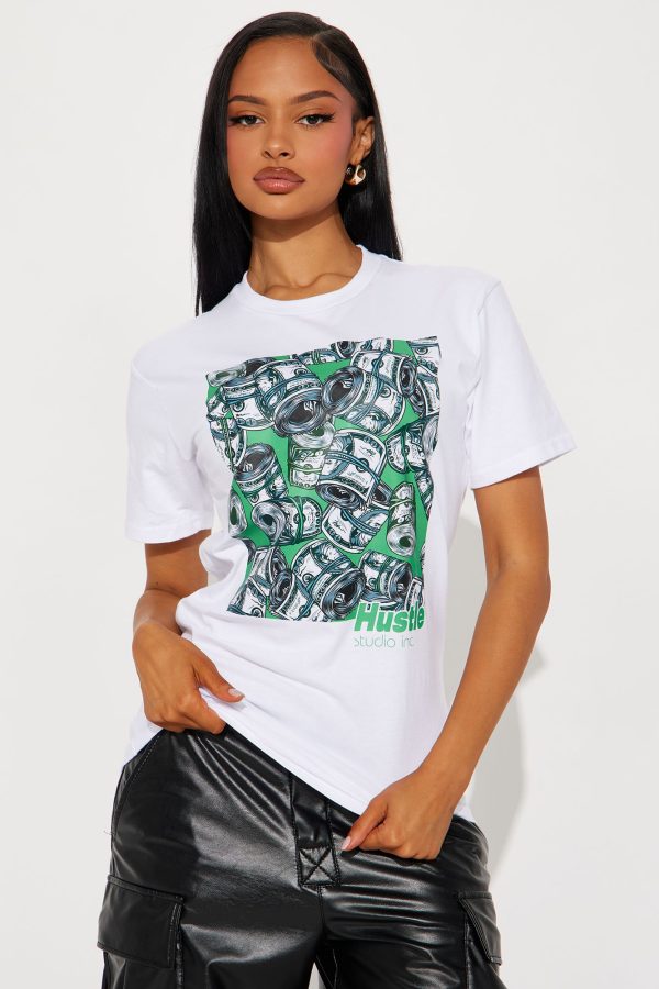 Make It Rain Hustle Tee - White - Image 3
