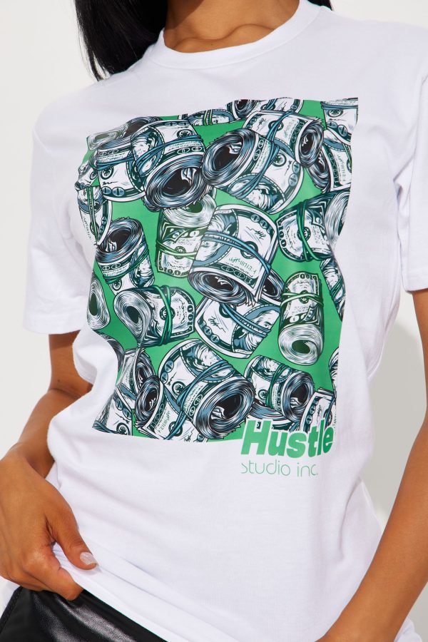 Make It Rain Hustle Tee - White - Image 4