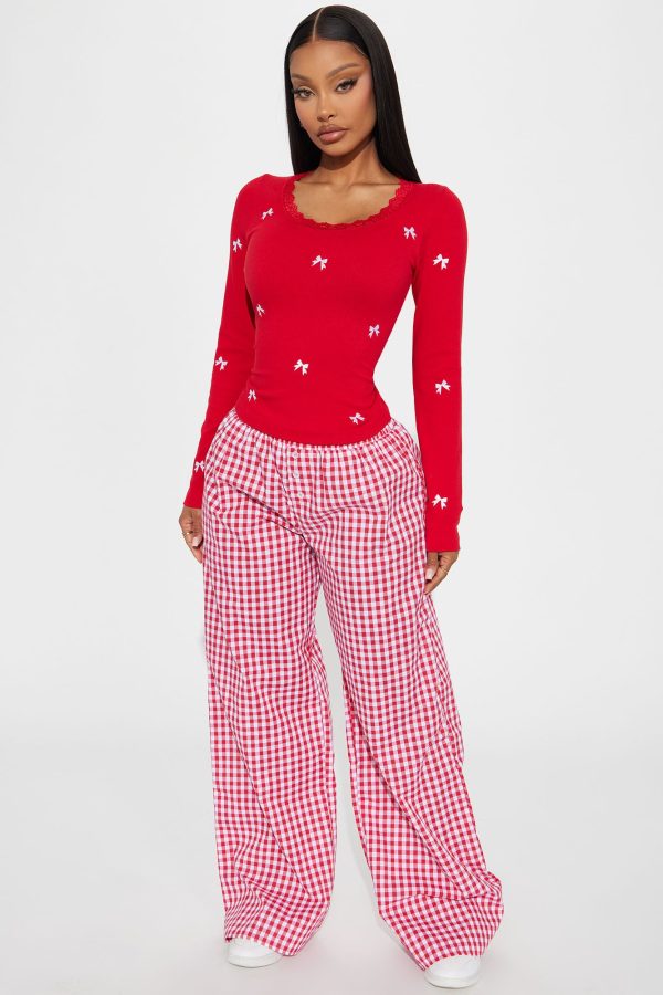 Sweet Moments Seamless Bow Top - Red - Image 2