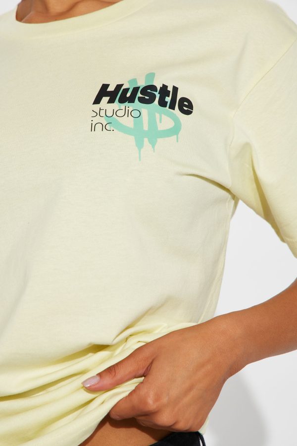Hustle Studio Inc Tee - Chartreuse - Image 3