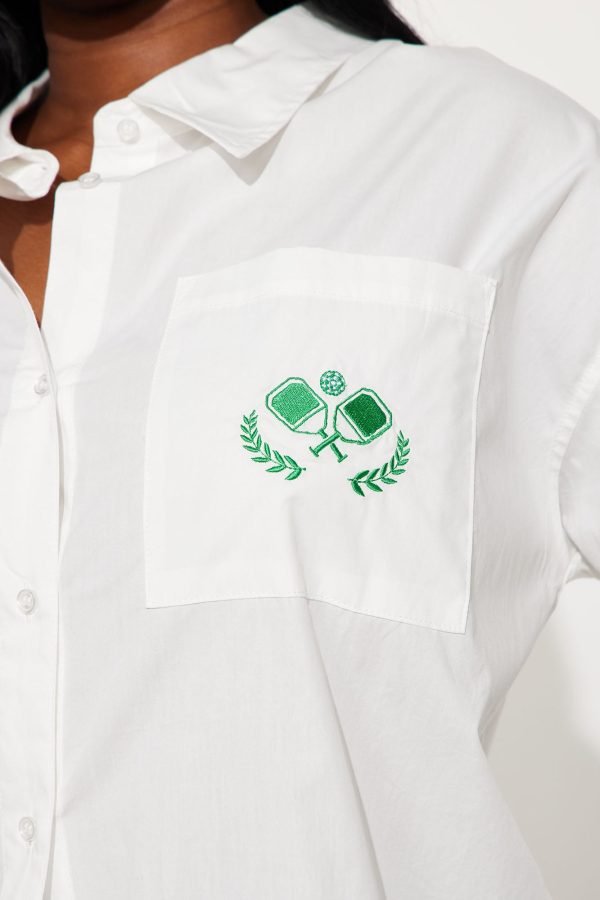Pickleball League Poplin Shirt - White - Image 3